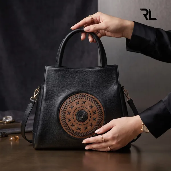 Structured_Medallion_Tote_-_Art_No._701_Black