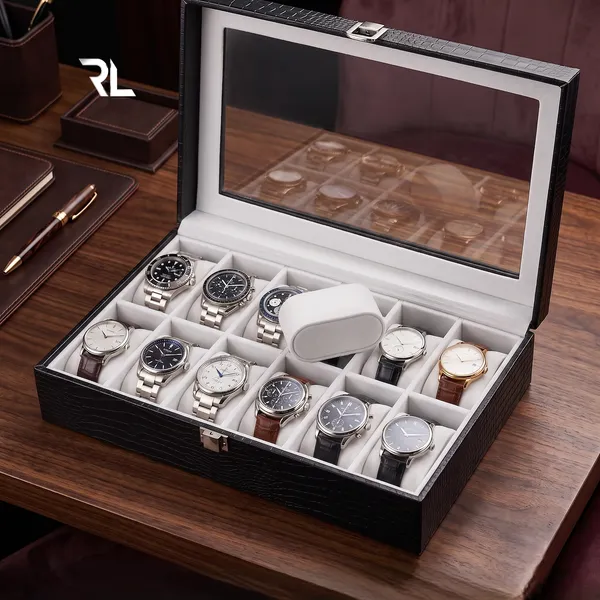 The_Monarch_12-Slot_Watch_Box_|_Crocodile-Print_Leather_&_Solid_Wood_Core_|_Art_No_5001