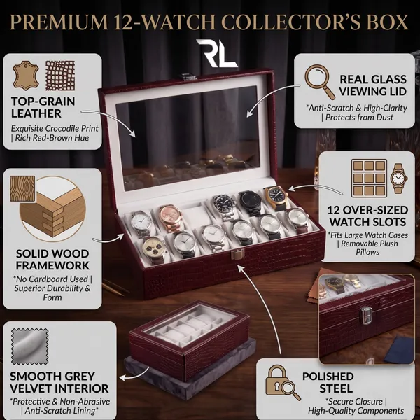 The_Monarch_12-Slot_Watch_Box_|_Crocodile-Print_Leather_&_Solid_Wood_Core_|_Art_No_5001
