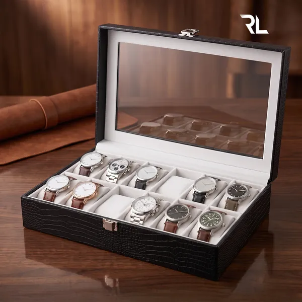 The_Monarch_12-Slot_Watch_Box_|_Crocodile-Print_Leather_&_Solid_Wood_Core_|_Art_No_5001