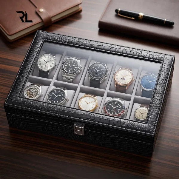 The_Monarch_12-Slot_Watch_Box_|_Crocodile-Print_Leather_&_Solid_Wood_Core_|_Art_No_5001