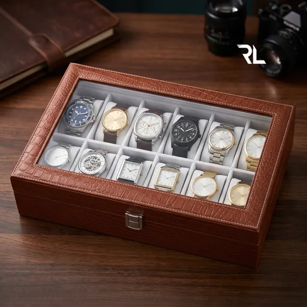 The_Monarch_12-Slot_Watch_Box_|_Crocodile-Print_Leather_&_Solid_Wood_Core_|_Art_No_5001