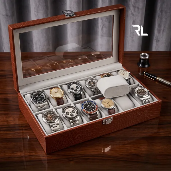 The_Monarch_12-Slot_Watch_Box_|_Crocodile-Print_Leather_&_Solid_Wood_Core_|_Art_No_5001