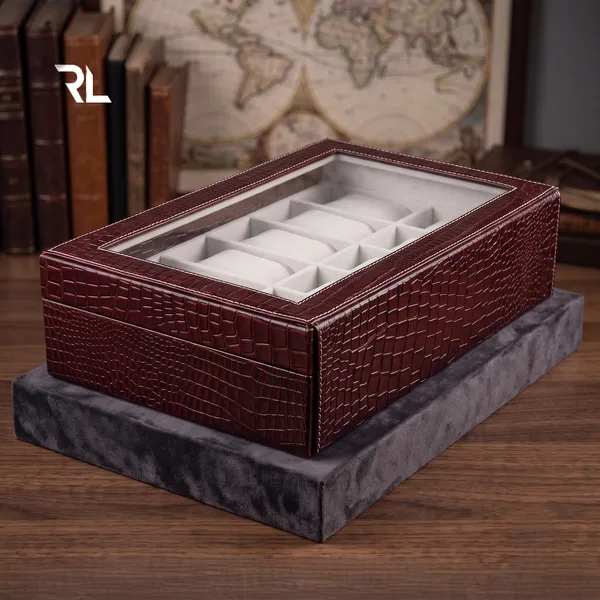 The_Monarch_12-Slot_Watch_Box_|_Crocodile-Print_Leather_&_Solid_Wood_Core_|_Art_No_5001