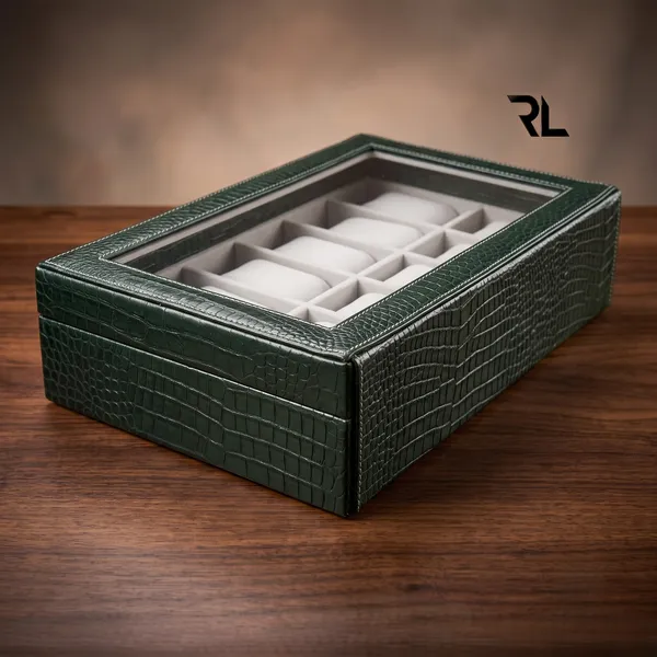 The_Monarch_12-Slot_Watch_Box_|_Crocodile-Print_Leather_&_Solid_Wood_Core__|_Art_No_5001
