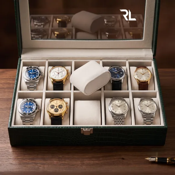 The_Monarch_12-Slot_Watch_Box_|_Crocodile-Print_Leather_&_Solid_Wood_Core__|_Art_No_5001
