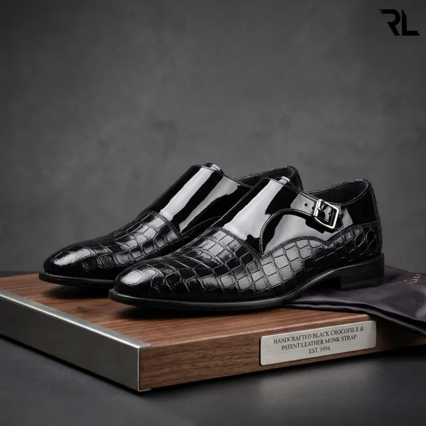 The_Sovereign_Black_Crocodile_Patent_Monk_Strap_|_Art_No:_3003