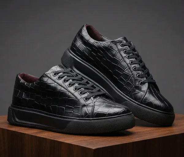 Voguish_Croco_Print_Luxury_Sneaker_Extra_Light_Sole_Black