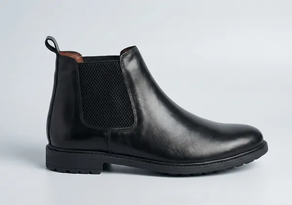 Men'S_Genuine_Leather_Chelsea_Boot_Round_Toe_Black