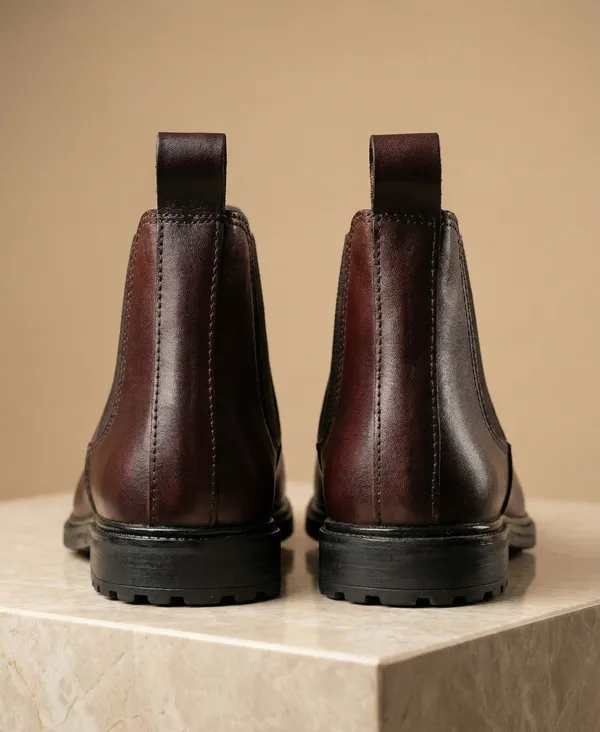 Men'S_Genuine_Leather_Chelsea_Boot_Round_Toe_Brown