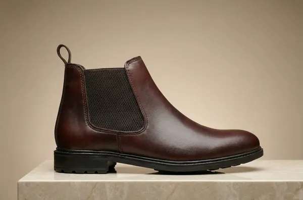 Men'S_Genuine_Leather_Chelsea_Boot_Round_Toe_Brown