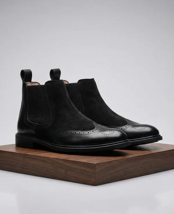 Voguish_Semi_Brouge_Chelsea_Boot_Black