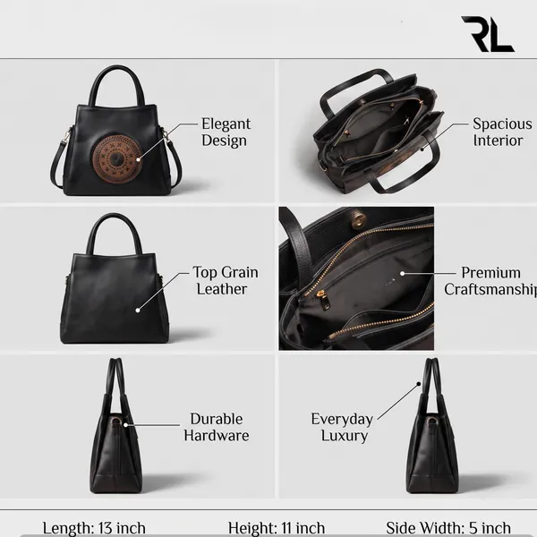 Structured_Medallion_Tote_-_Art_No._701_Black