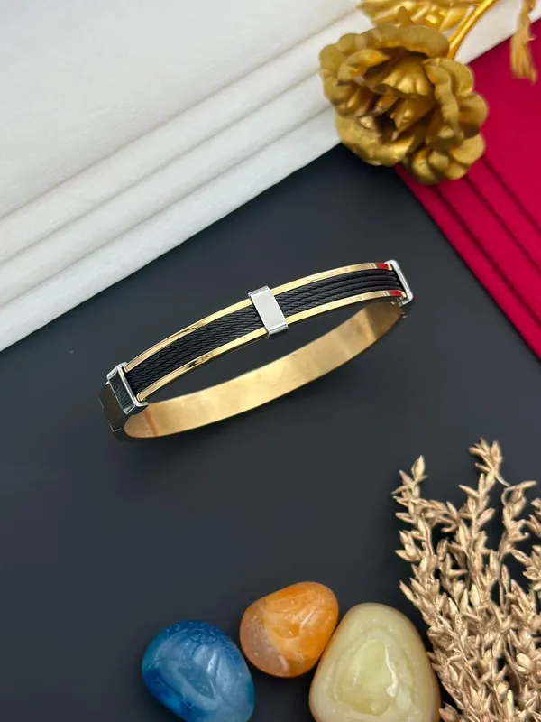 Golden_And_Rose_Gold_And_Black_Premium_Stainless_Steel_Kada_For_Men