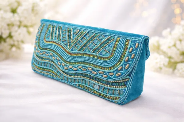 Sky_Blue_Velvet_Premium_Purse_For_Women