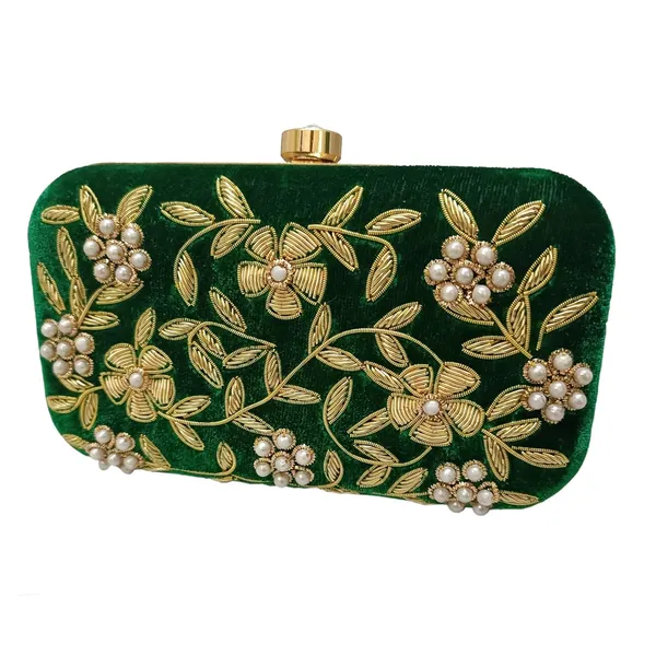 Dark_Green_Velvet_Premium_Clutch_Box__For_Women