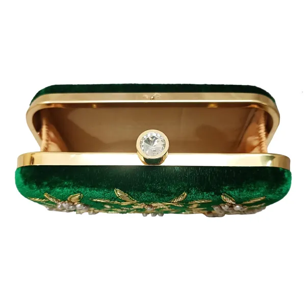 Dark_Green_Velvet_Premium_Clutch_Box__For_Women