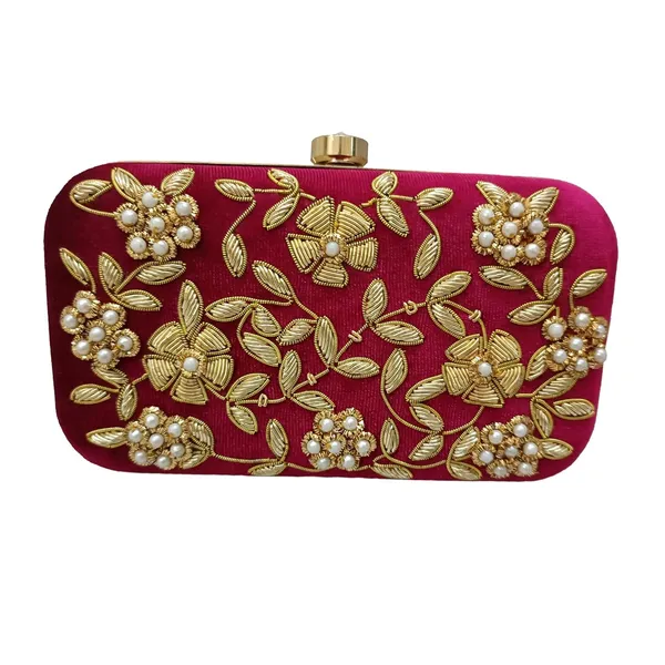 Maroon_Velvet_Premium_Clutch_Box_For_Women