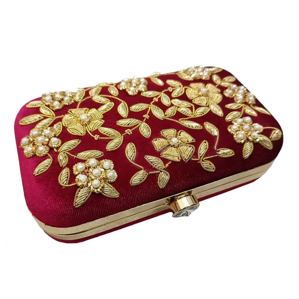 Maroon_Velvet_Premium_Clutch_Box_For_Women