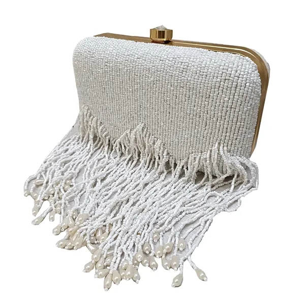 White_Velvet_Premium_Clutch_Box_For_Women