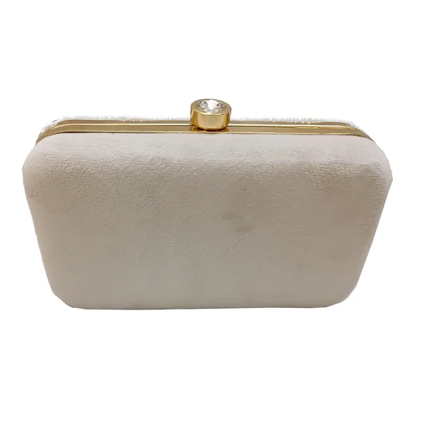 White_Velvet_Premium_Clutch_Box_For_Women