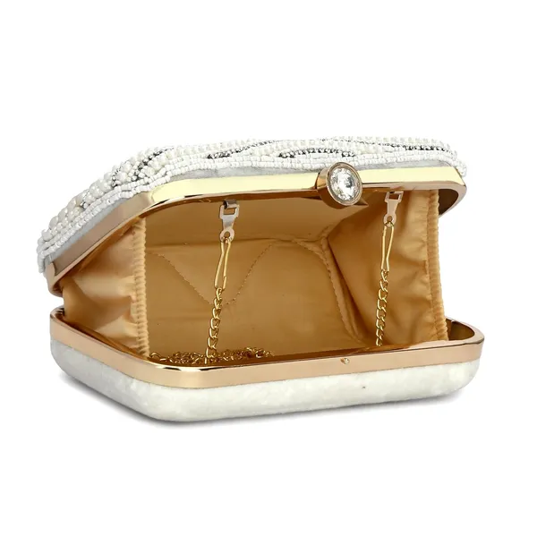 Offwhite_Velvet_Premium_Clutch_Purse_For_Women