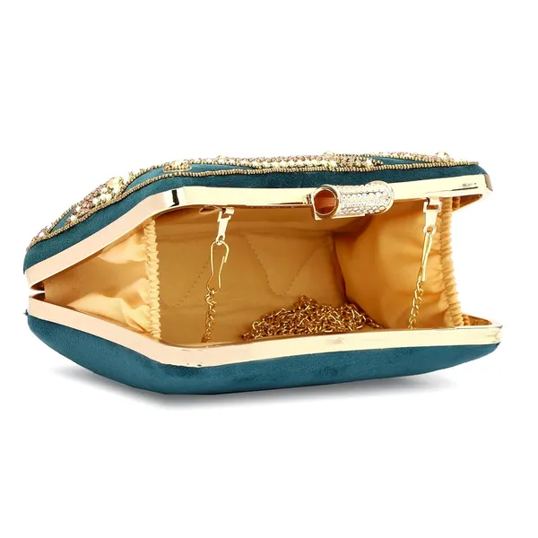 Green_Cotton_Premium_Clutch_Box_Purse_For_Women