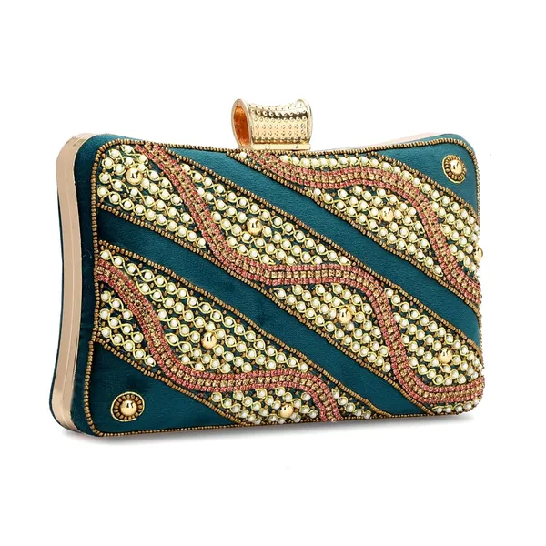 Green_Cotton_Premium_Clutch_Box_Purse_For_Women