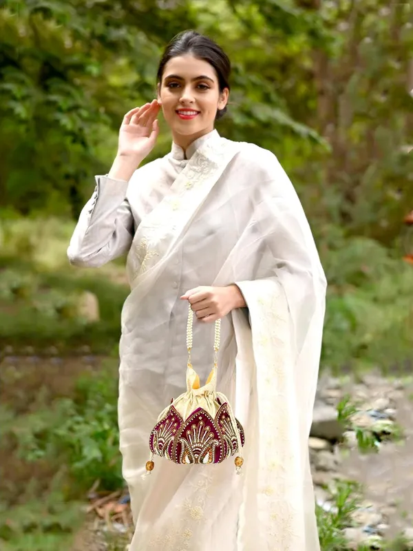 Wine_Cotton_Premium_Potli_Bag_For_Women