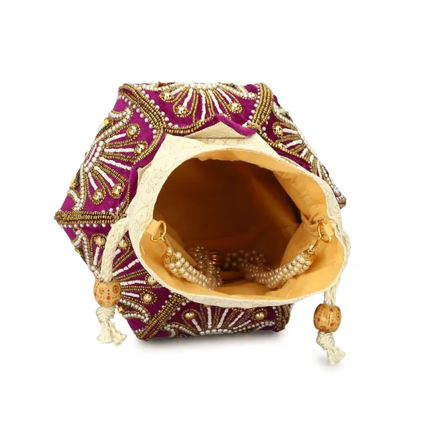 Wine_Cotton_Premium_Potli_Bag_For_Women