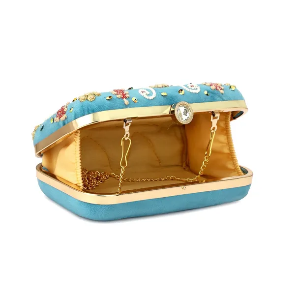 Skyblue_Cotton_Premium_Clutch_Purse_For_Women