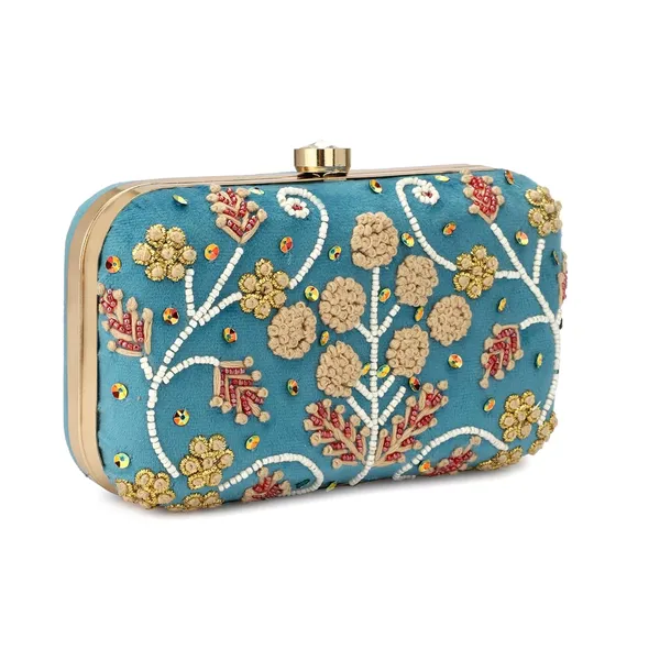 Skyblue_Cotton_Premium_Clutch_Purse_For_Women