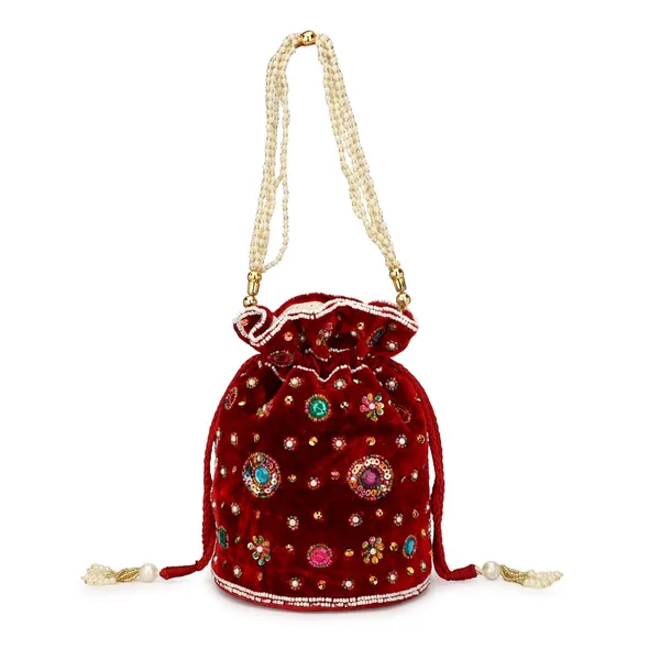 Maroon_Cotton_Premium_Potli_Bag_For_Women