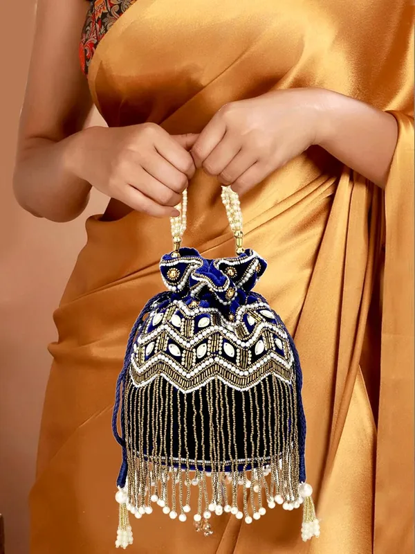 Blue_Velvet_Premium_Potli_Bag_For_Women