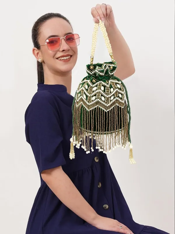 Green_Velvet_Premium_Potli_Bag_For_Women