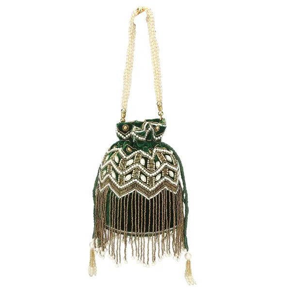 Green_Velvet_Premium_Potli_Bag_For_Women