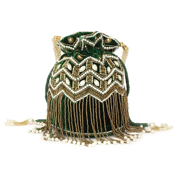 Green_Velvet_Premium_Potli_Bag_For_Women