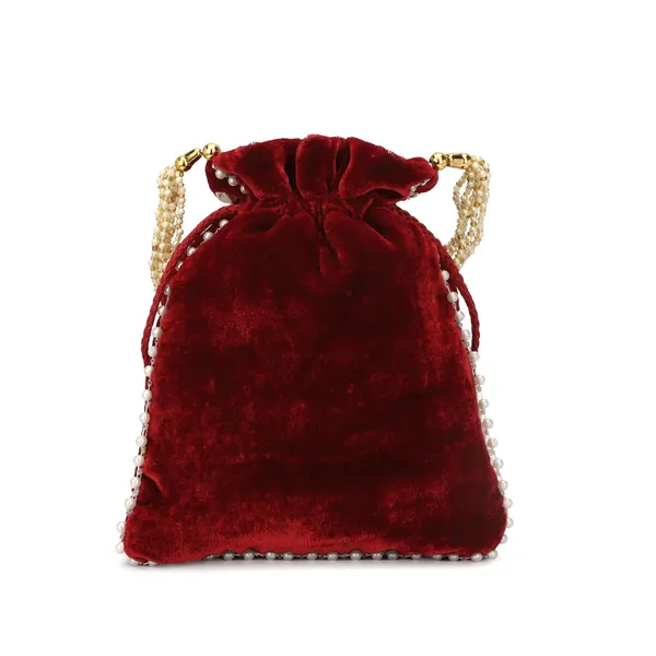 Maroon_Velvet_Premium_Potli_Bag_For_Women