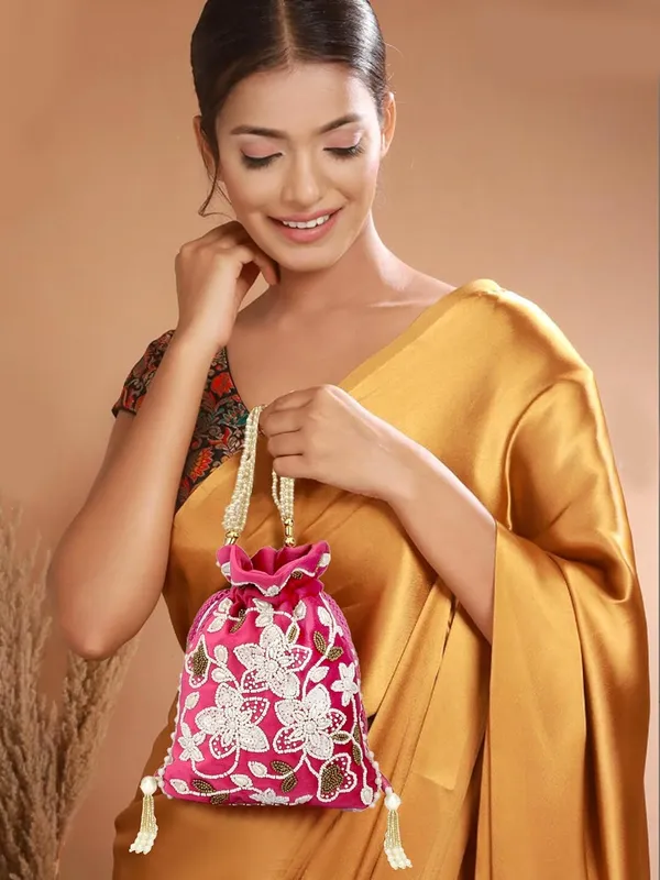 Light_Pink_Velvet_Premium_Potli_Bag_For_Women