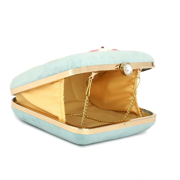 Sky_Blue_Cotton_Premium_Clutch_Box_Purse_For_Women