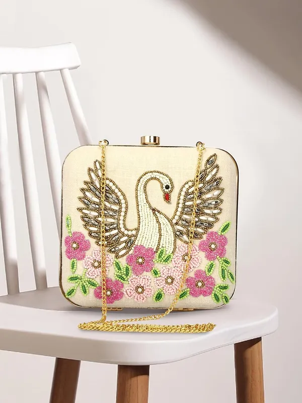 Beige_Cotton_Premium_Clutch_Box_Purse_For_Women