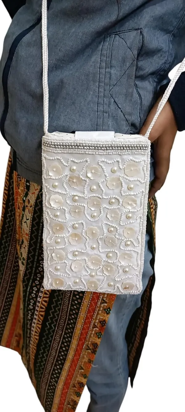 White_Cotton_Premium_Clutch_Box_Purse_For_Women