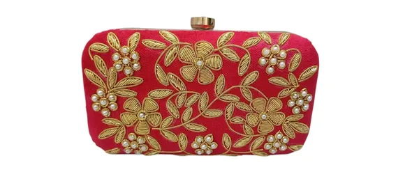 Red_Cotton_Premium_Clutch_Box_Purse_For_Women