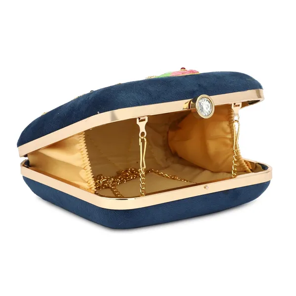 Navy_Blue_Cotton_Premium_Clutch_Box_Purse_For_Women