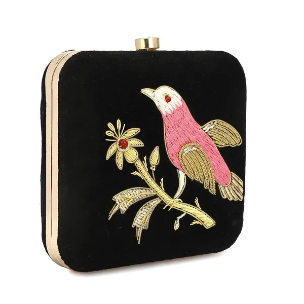 Black_Cotton_Premium_Clutch_Box_Purse_For_Women
