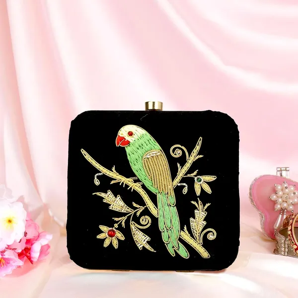 Black_Cotton_Premium_Clutch_Box_Purse_For_Women