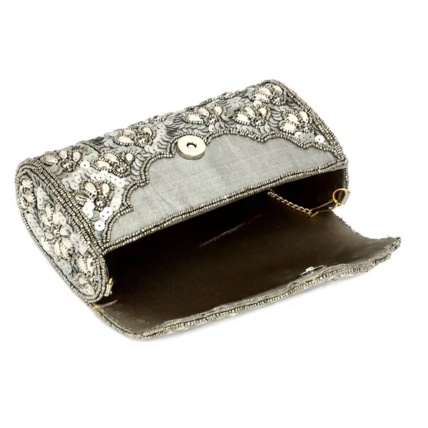 Grey_Cotton_Premium_Clutch_Box_Purse_For_Women