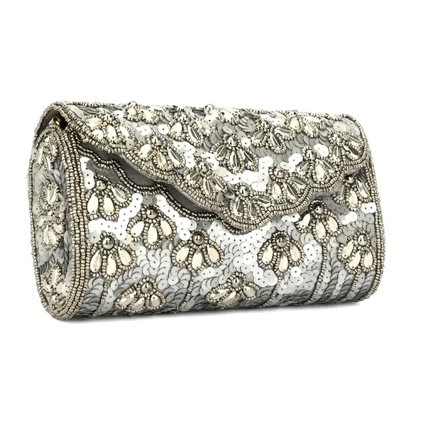 Grey_Cotton_Premium_Clutch_Box_Purse_For_Women