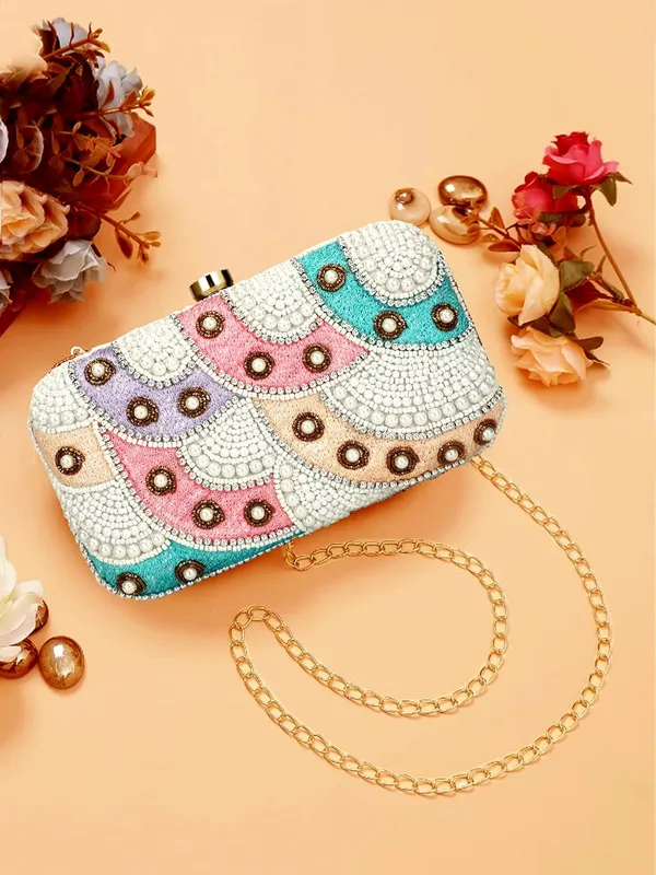 Multicolor_Cotton_Premium_Clutch_Box_Purse_For_Women