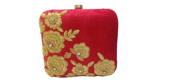 Red_Cotton_Premium_Clutch_Box_Purse_For_Women